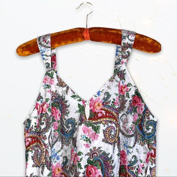 VTG (M/L) Erika Taylor Intimates Paisley Colorful Chemise - Picture 4 of 7
